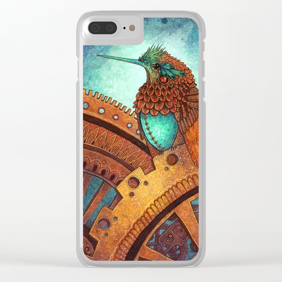 Clockwork Hummingbird Clear iPhone Case
