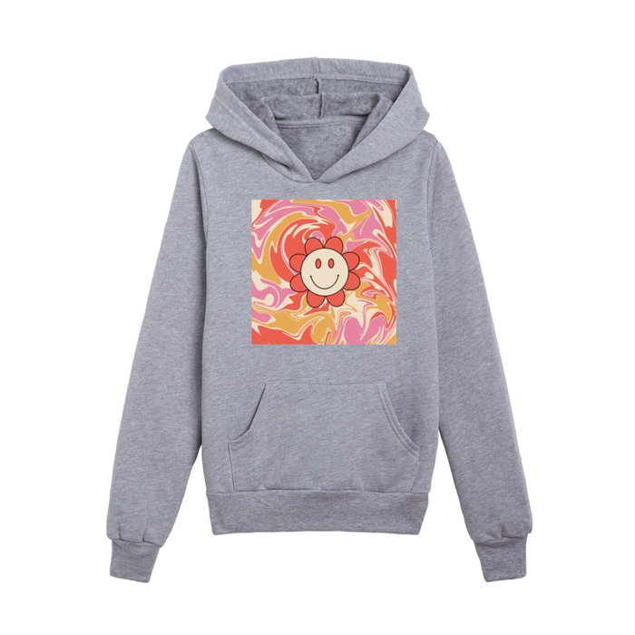 Psychedelic Trippy 60s Happy Face Kids Pullover Hoodie
