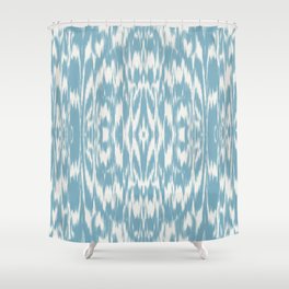 Ikat: Light Blue Ivory Shower Curtain