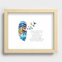 Colorful Feather Art With Birds For Sympathy - Sweet Memories Recessed Framed Print