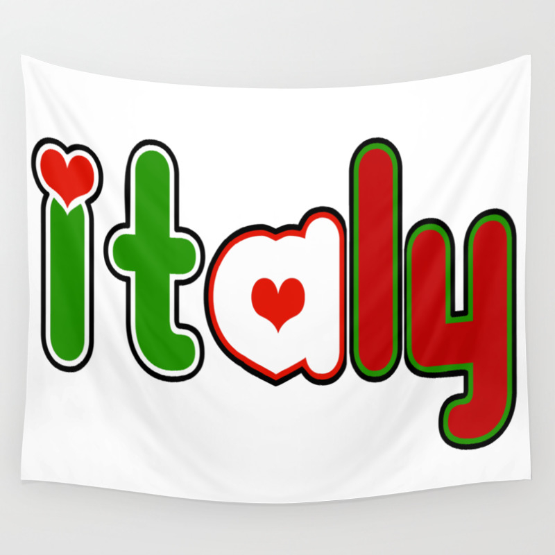 Italy Font With Italian Flag Wall Tapestry By Havocgirl Society6