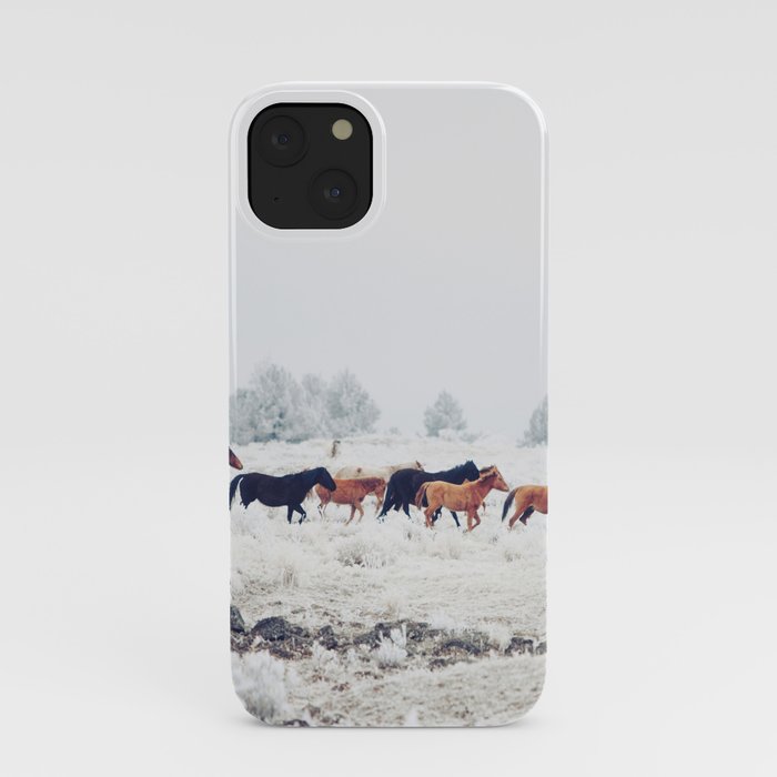 Winter Horse Herd iPhone Case