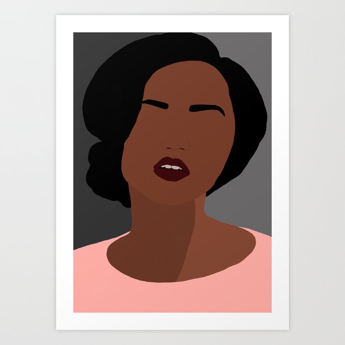 Mia Minimal Abstract Portrait Of An African American Woman Art