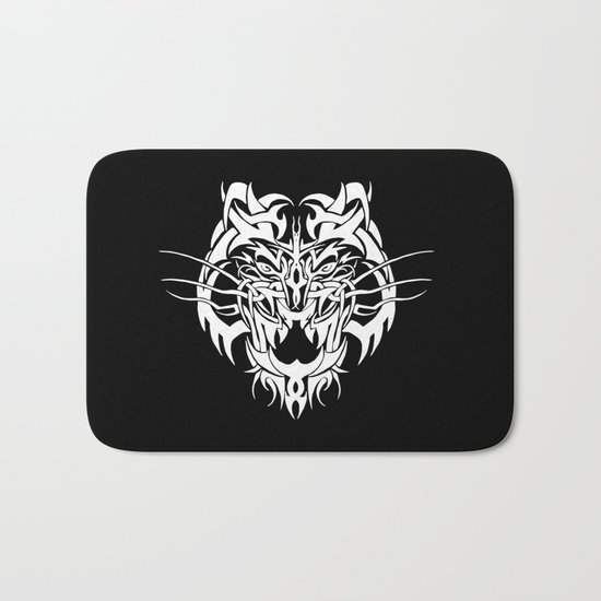 Tiger White Bath Mat