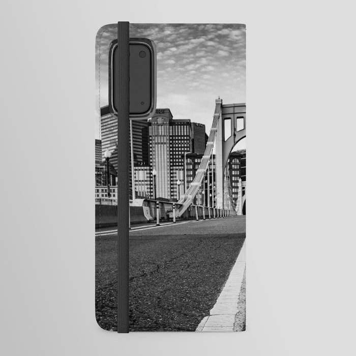 Pittsburgh Pennsylvania Steel City Skyline Black White Print Android Wallet Case