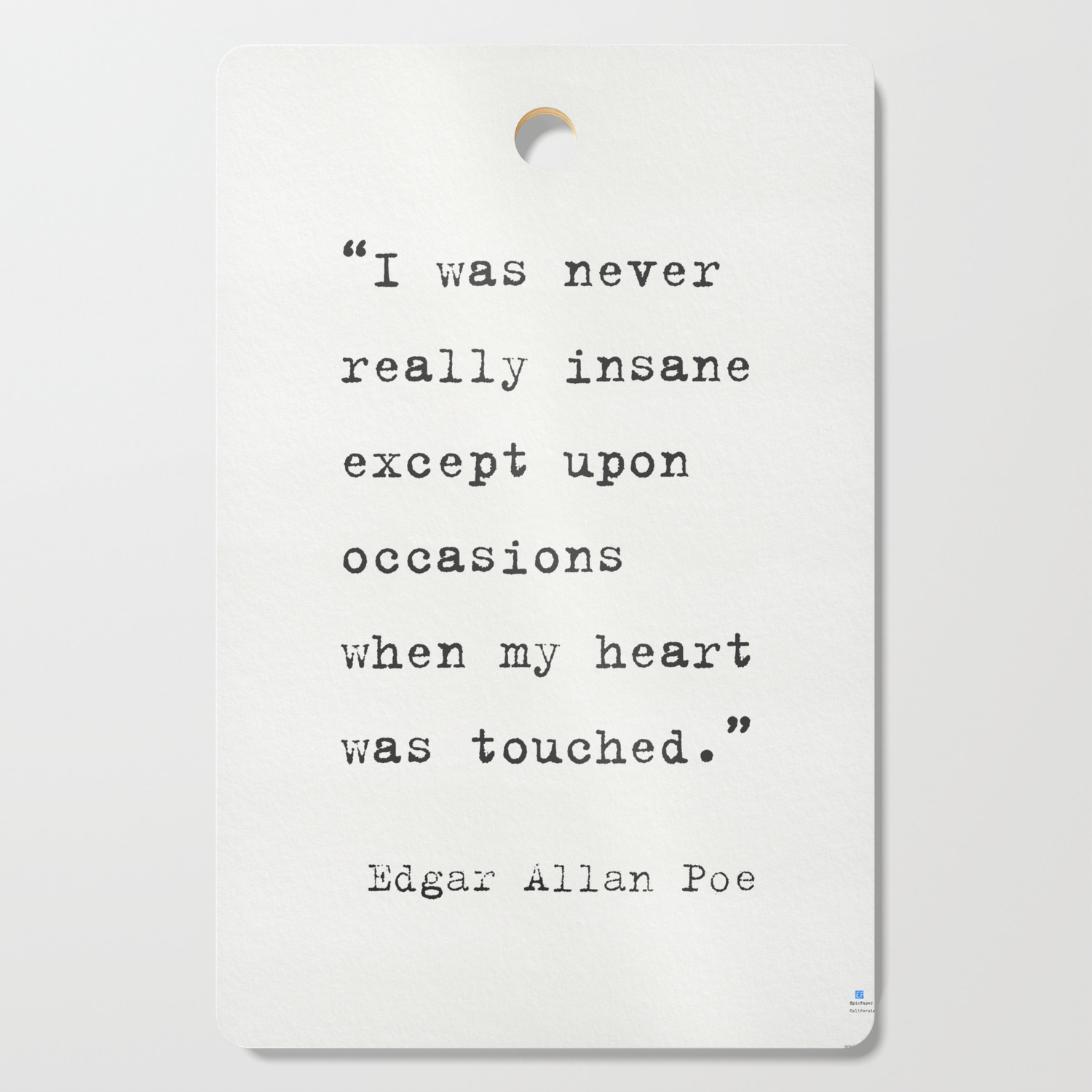 Edgar Allan Poe Quote 9 Cutting Board By Epic Paper Society6