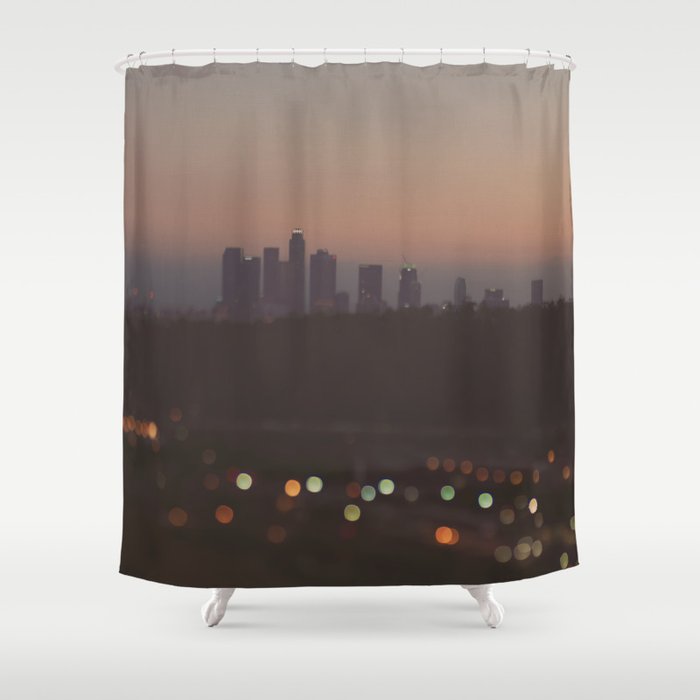 LA Skyline at Night Shower Curtain