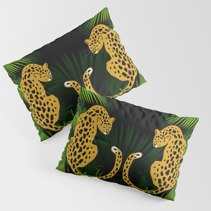 Jungle Exotic Tropical Leopards Pillow Sham