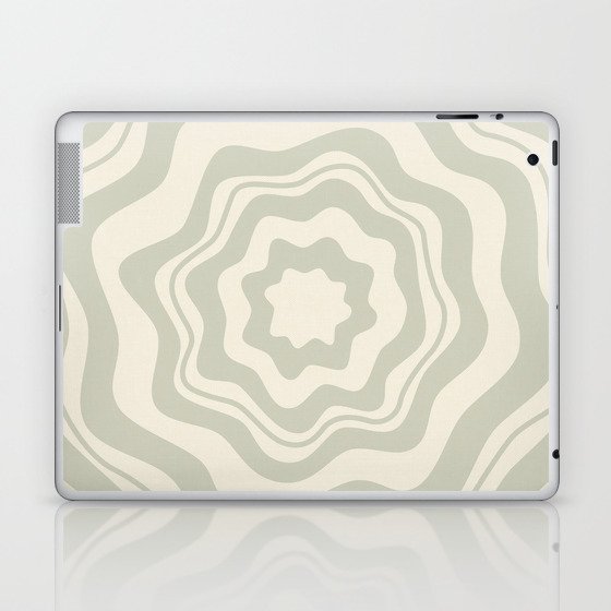 boho floral - cream and light sage Laptop & iPad Skin