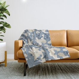 Blue Camouflage Throw Blanket