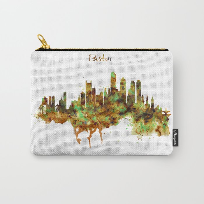 Boston watercolor skyline Carry-All Pouch