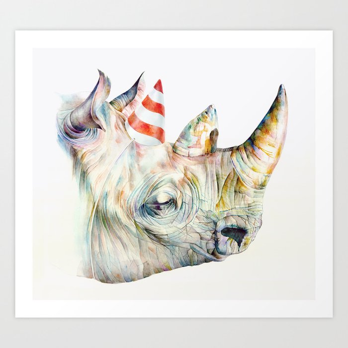 Rhino's Party Art Print
