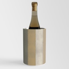 Large abstract stripe in beige and sage green Wine Chiller