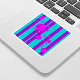 Turquoise and Violet Retro Sticker