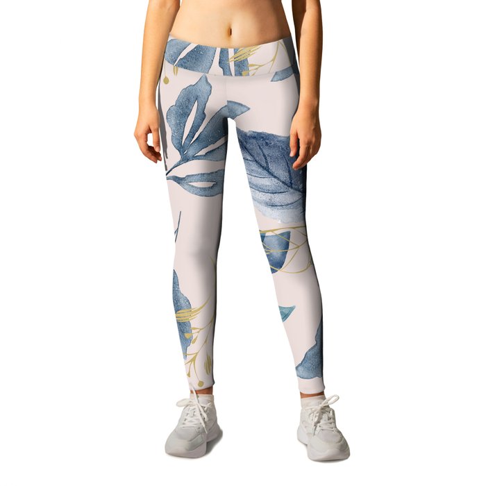 Elegant Watercolor Floral Pattern Leggings