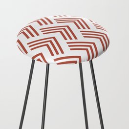 Red and White Chevron Arrow Pattern Pairs Dunn and Edwards 2022 Trending Color Red River DE5125 Counter Stool