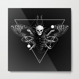 God Moth Metal Print | Alchemy, Halloween, Metal, Curated, Blackandwhite, Goth, Gothic, Ink Pen, Vintage, Moth 