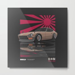 240Z Sport Car Illustration Metal Print | Drawing, Automotive, Carillustration, Design, Carparts, Sportcar, Vehicle, Automotivedrawing, Cardrawing, Digital 