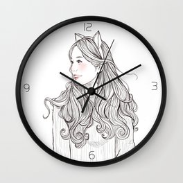 sweet babe *GirlsCollection* Wall Clock | People, Illustration, Pop Art, Painting 