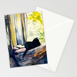 Afternoon (with cat) Stationery Cards