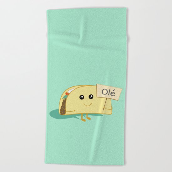 Happy Taco, Olé Beach Towel