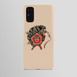 American traditional lady head Android Case
