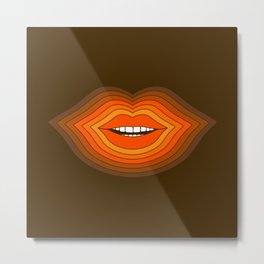Pop Lips - Golden Metal Print | Lipart, Mouth, 70Scolors, Cartoon, Brown, Orange, Popart, Lippillow, Retroart, 70Sorange 