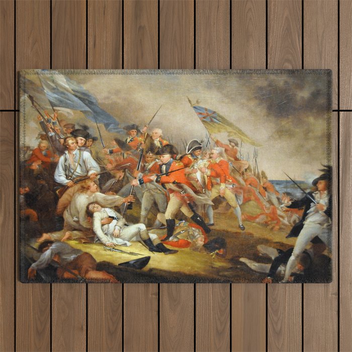 John Trumbull - The Death of General Warren at the Battle of Bunker Hill, 17 June 1775 Outdoor Rug