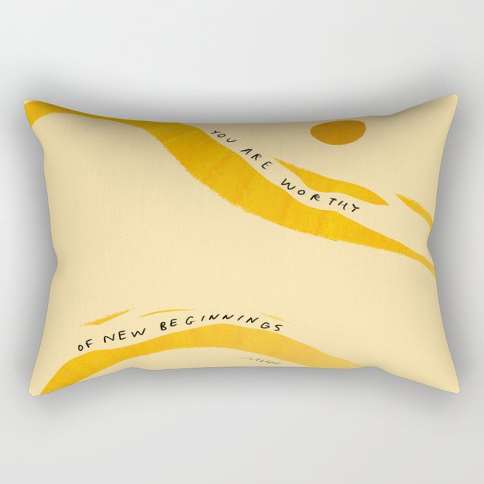 "You Are Worthy Of New Beginnings" Rectangular Pillow