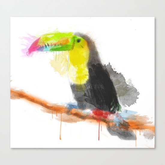 Watercolor Toucan Canvas Print