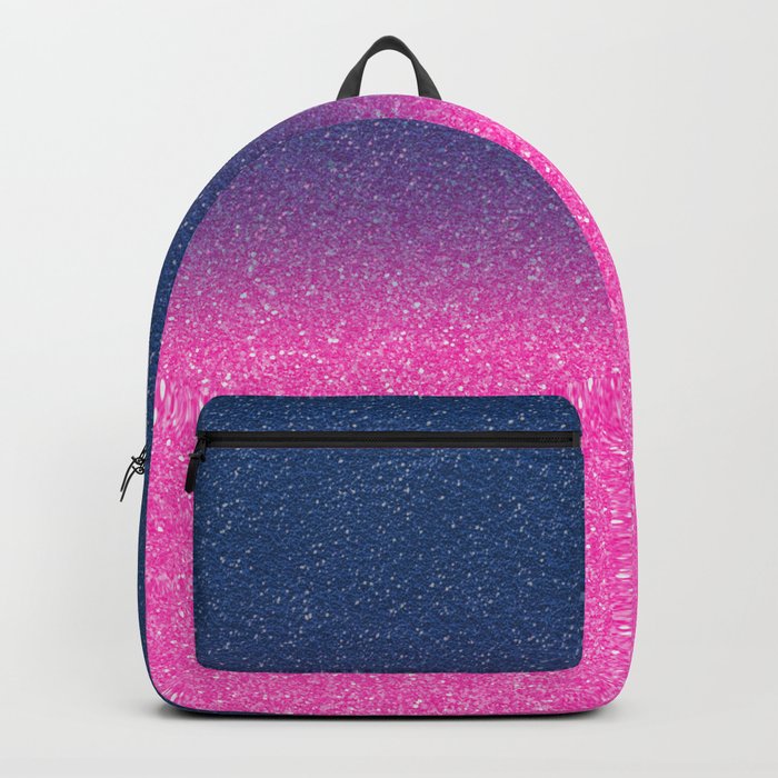 Trendy Metallic Royal Blue Hot Pink Glitter Gradient Backpack