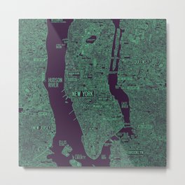 Detailed new york NYC city map Metal Print
