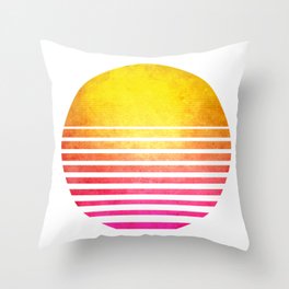 Vintage Retro 80's Synthwave Sun Throw Pillow
