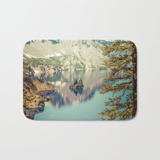 Crater Lake Oregon Phantom Ship Island Bath Mat