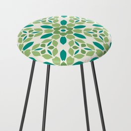 Green Floral Geometry Counter Stool
