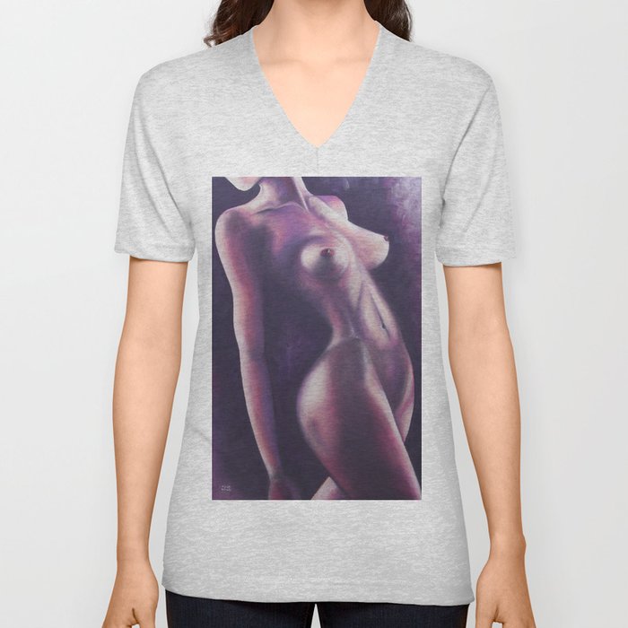 Femmenescence / Nude Woman Series V Neck T Shirt