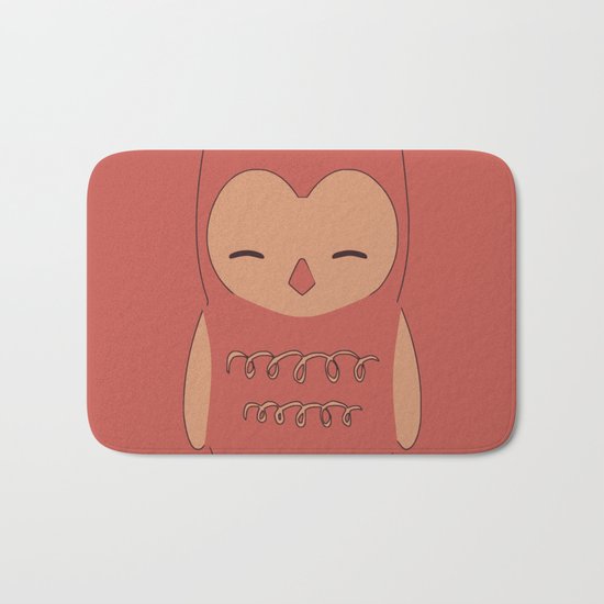 Owl illustration minimalist Bath Mat