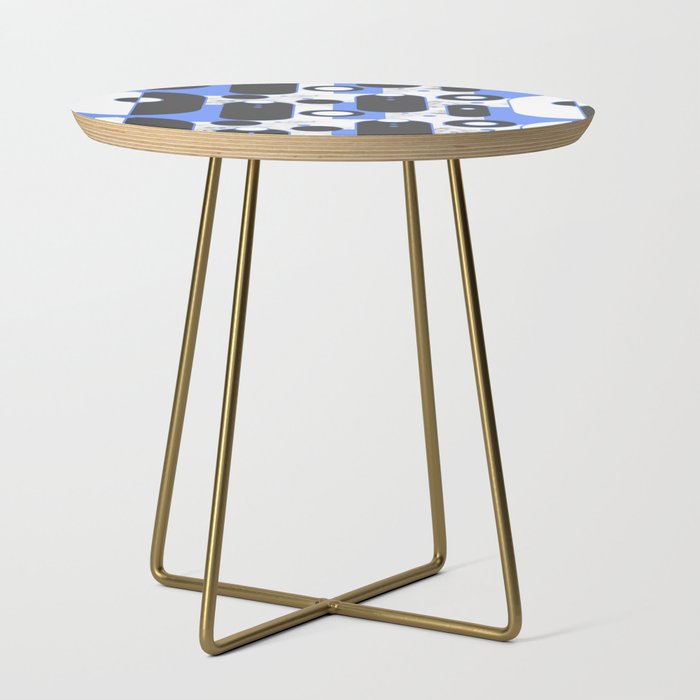 Abstract Geometric Pattern- Cornflower Blue Side Table