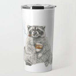 Cigar and Bourbon Raccoon  Travel Mug