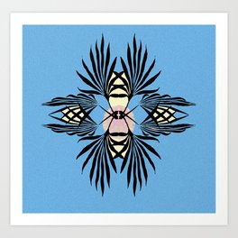 Bold Polynesian Minimal Pastel Floral Silhouette Print Art Print
