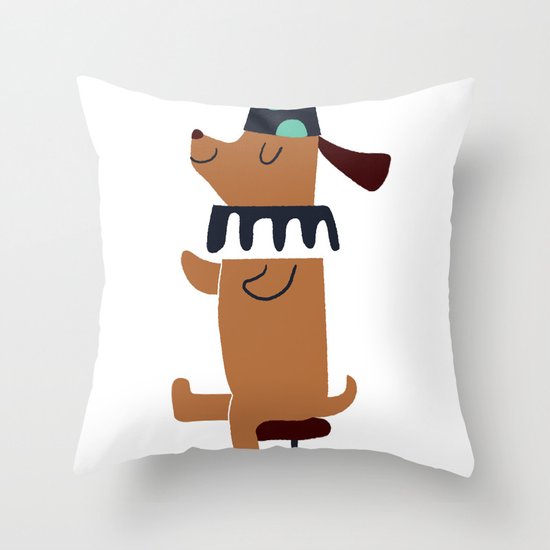 circus dog Throw Pillow