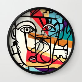 URBAN POP ART - ORIGINAL ART COLORFUL ROBERT R Wall Clock | Crazywildart, Contemporary, Portraitman, Black and White, Neon, Streetart, Citynyc, Coke, Cola, Modernabstractart 
