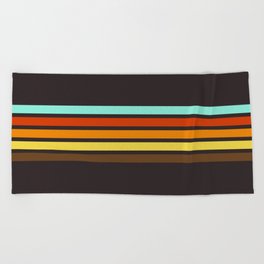 Abstract Minimal Retro Stripes 70s Style - Toshimune Beach Towel