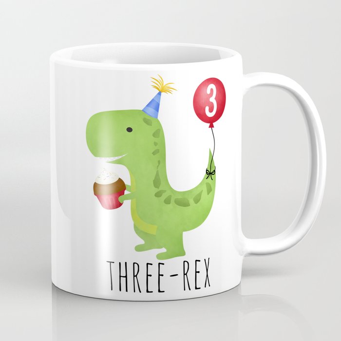 Three-Rex (Green Dinosaur) Coffee Mug