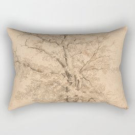 Vintage Tree Drawing, 1800s Rectangular Pillow