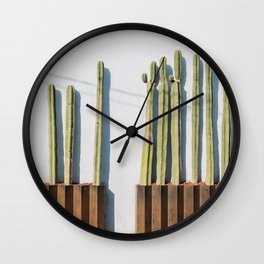 Cactus Wall in Mexico / wanderlust / nature / cactus Wall Clock