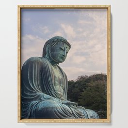 Meditating Buddha in Kamakura Japan Serving Tray