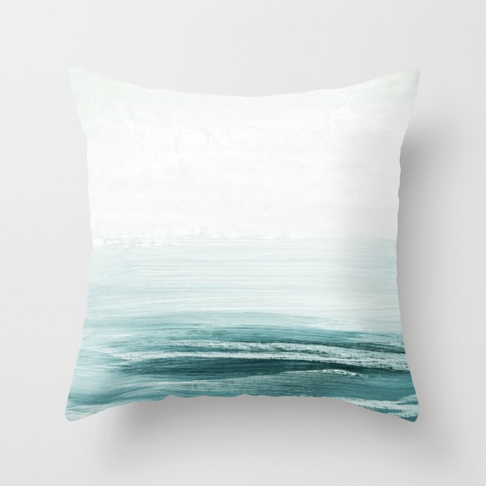 hazy emerald sea Throw Pillow