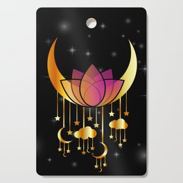 Mystic flower of life dreamcatcher with moons and stars Cutting Board