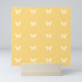 Butterfly Pattern - Yellow Mini Art Print